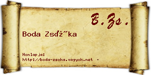 Boda Zsóka névjegykártya